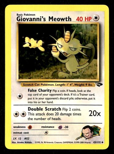 Giovannis Meowth Gym Challenge NM, 43/132 Pokemon Card