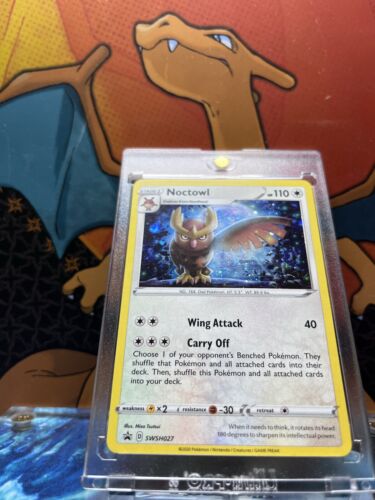 Noctowl Holo Black Star Promo SWSH027, NM Pokemon Card