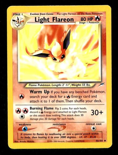 Light Flareon Neo Destiny EX, 46/105 Pokemon Card