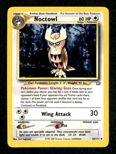 Noctowl Neo Genesis NM, 42/111 Pokemon Card