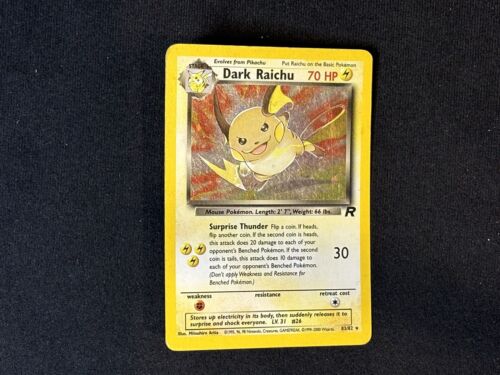 Dark Raichu Holo Team Rocket EX, 83/82 Pokemon Card