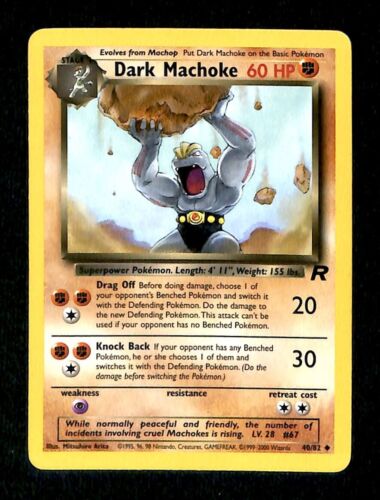 Dark  Machoke Team Rocket EX, 40/82 Pokemon Card.