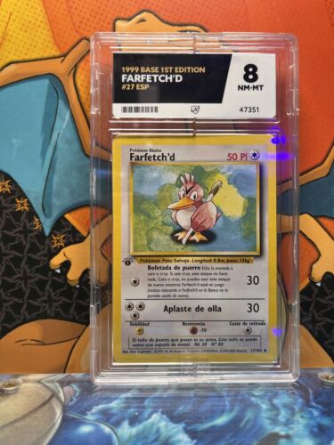 Farfetchd Base Set 1st Edition Spanish NM-M ACE 8, 27/102 Pokemon Card