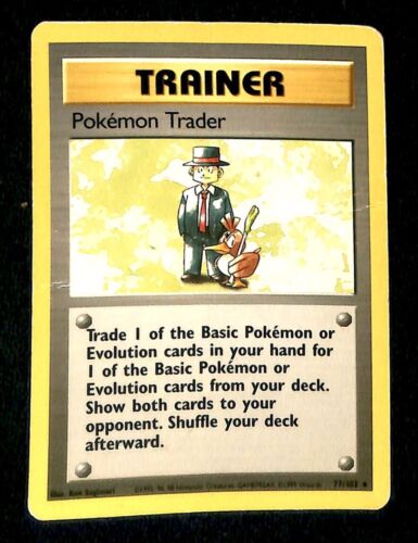 Pokemon Trader Base Set 1999 Unlimited Print PLAYED, 77/102 Pokemon Card.