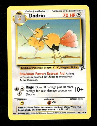Dodrio Base Set 2 EX, 37/130 Pokemon Card