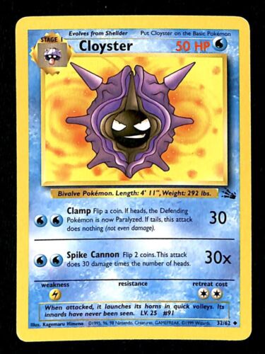 Cloyster Fossil EX, 32/62 Pokemon Card