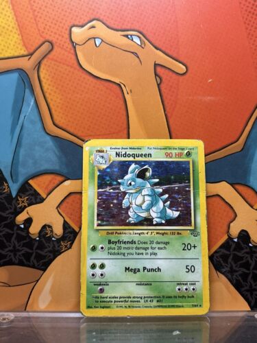 Nidoqueen Holo Jungle PLAYED, 7/64 Pokemon Card