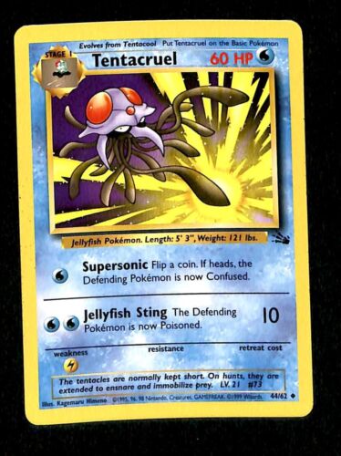 Tentacruel Fossil NM, 44/62 Pokemon Card