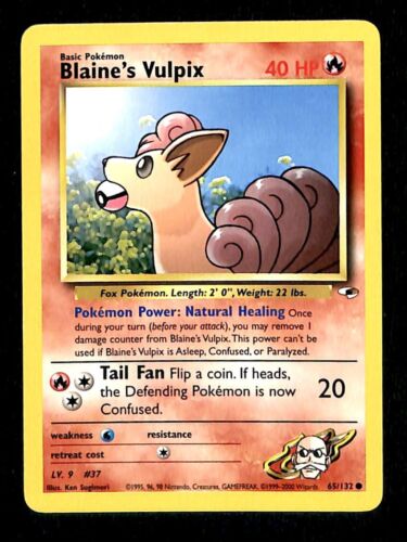 Blaines Vulpix Gym Heroes EX, 65/132 Pokemon Card.