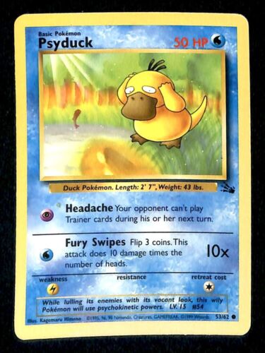 Psyduck Fossil VG, 53/62 Pokemon Card
