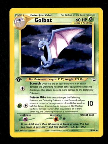 Goldbat Neo Revelations 1st Edition NM, 29/64 Pokemon Card