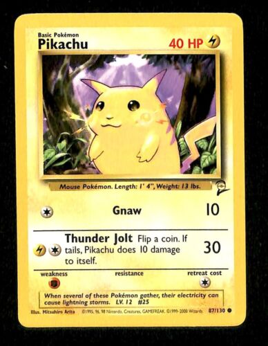 Pikachu Base Set 2 NM, 87/130 Pokemon Card