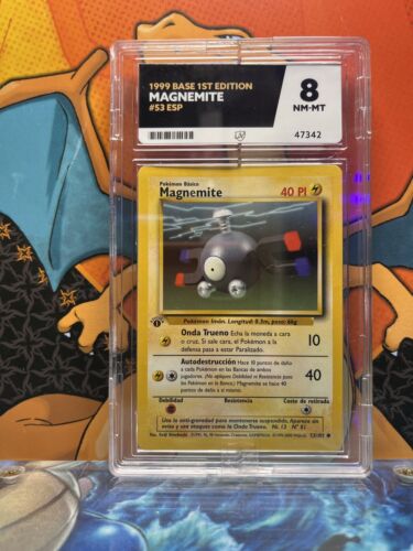 Magnemite Base Set 1st Edition Spanish NM-M ACE 8, 53/102 Pokemon Card
