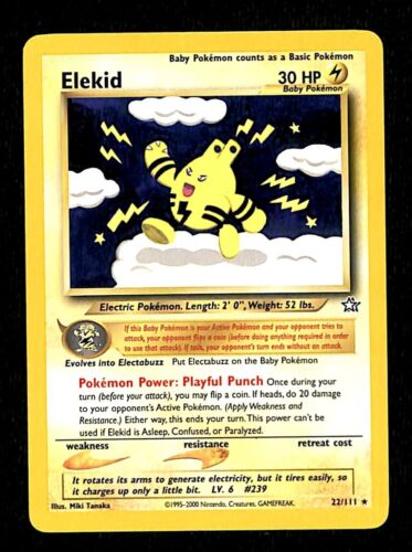 Elekid Neo Genesis NM, 22/111 Pokemon Card