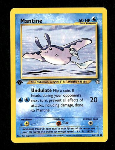 Mantine 1st Edition Neo Genesis EX, 64/111 Pokemon Card