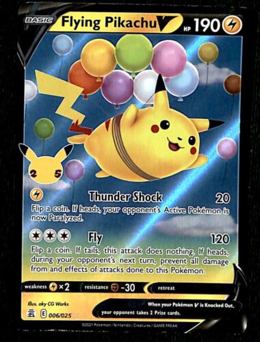 Flying Pikachu V Celebrations 006/025, NM Pokemon Card