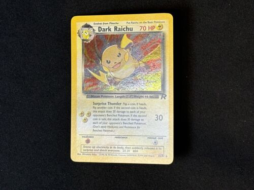 Dark Raichu Holo Team Rocket NM, 83/82 Pokemon Card