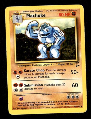 Machoke Base Set 2 VG, 49/130 Pokemon Card