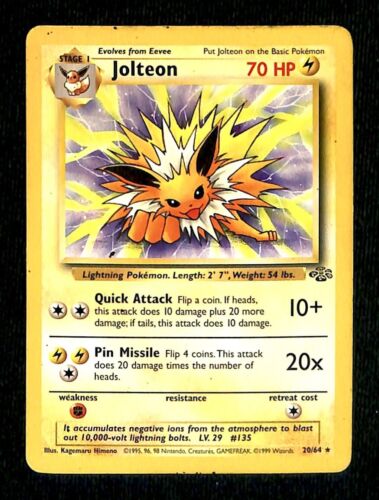 Jolteon Jungle VG, 20/64 Pokemon Card