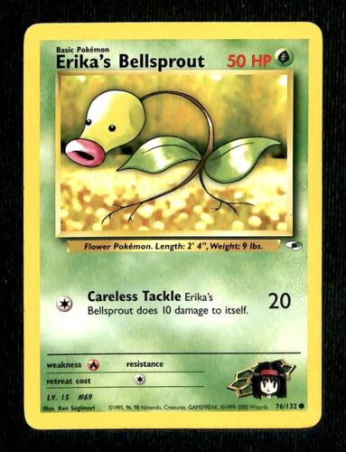 Erikas Bellsprout Gym Heroes EX, 76/132 Pokemon Card.