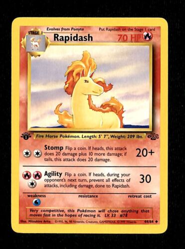 Rapidash 1st Edition Jungle NM, 44/64 Pokemon Card