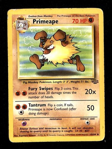 Primeape Jungle VG, 43/64 Pokemon Card