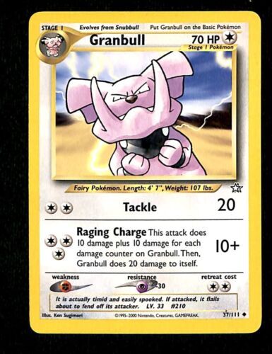 Granbull Neo Genesis NM, 37/111 Pokemon Card