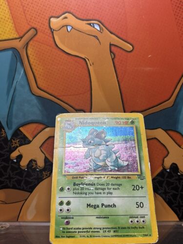 Nidoqueen Holo Jungle PLAYED, 7/64 Pokemon Card