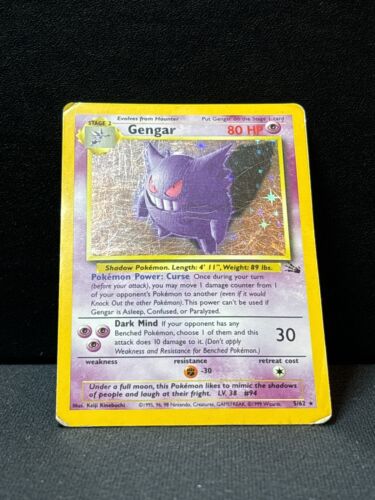 Gengar Holo Fossil VG, 5/62 Pokemon Card
