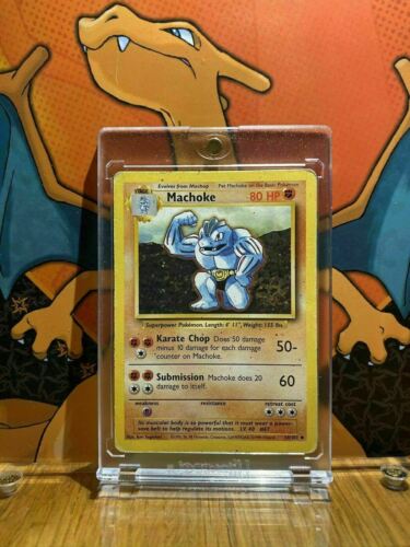 Machoke Base Set 1999 Unlimited Print VG, 34/102 Pokemon Card.