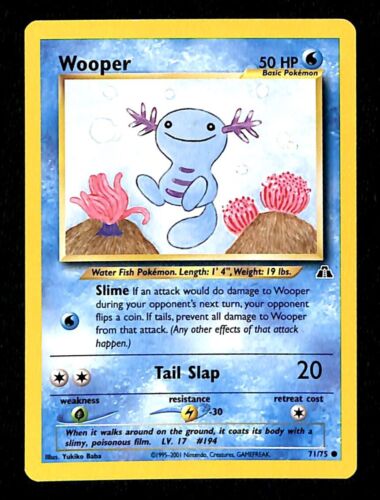 Wooper Neo Discovery NM, 71/75 Pokemon Card.