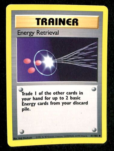 Energy Retrieval Base Set 1999 Unlimited Print NM, 81/102 Pokemon Card.
