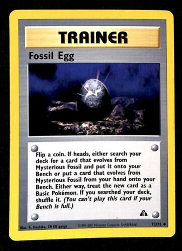 Fossil Egg Neo Discovery EX, 72/75 Pokemon Card. Fossil Egg Neo Discovery EX, 72/75 Pokemon Card.