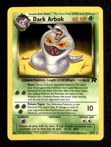Dark Arbok Team Rocket EX, 19/82 Pokemon Card.