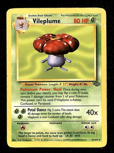 Vileplume Jungle PLAYED, 31/64 Pokemon Card