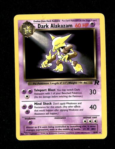 Dark Alakazam Team Rocket EX, 18/82 Pokemon Card.