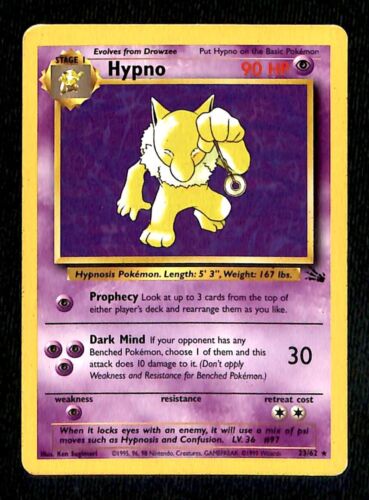 Hypno Fossil EX, 33/62 Pokemon Card