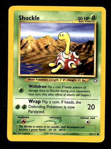 Shuckle Neo Genesis NM, 72/111 Pokemon Card