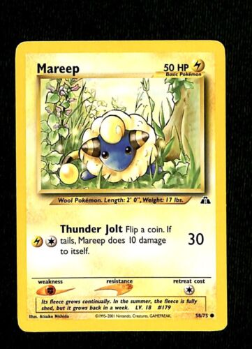 Mareep Neo Discovery VG, 58/75 Pokemon Card.