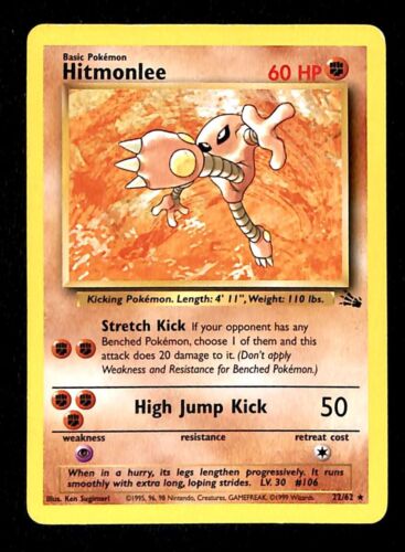 Hitmonlee Fossil VG, 22/62 Pokemon Card