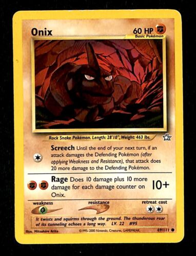 Onix Neo Genesis EX, 69/111 Pokemon Card