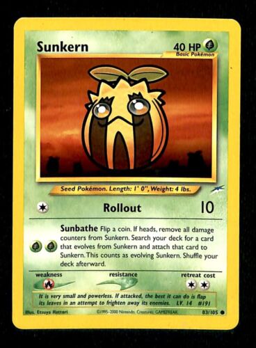 Sunkern Neo Destiny EX, 83/105 Pokemon Card