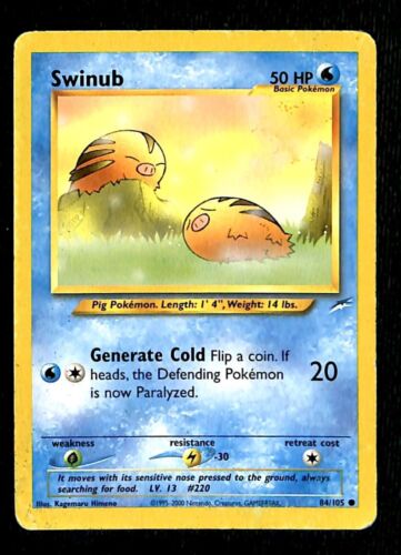 Swinub Neo Destiny VG, 84/105 Pokemon Card