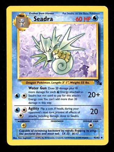 Seadra Fossil EX, 42/62 Pokemon Card