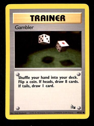 Gambler Fossil VG 60/62 Pokemon Card