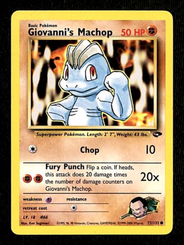 Giovannis Machop Gym Challenge NM, 72/132 Pokemon Card