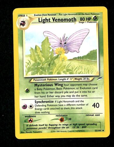 Light Venomoth Neo Destiny EX, 53/105 Pokemon Card