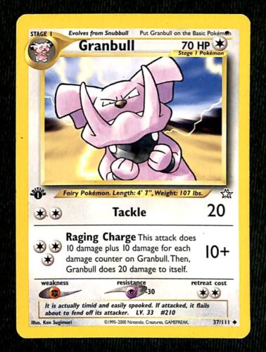 Granbull 1st Edition Neo Genesis EX, 37/111 Pokemon Card