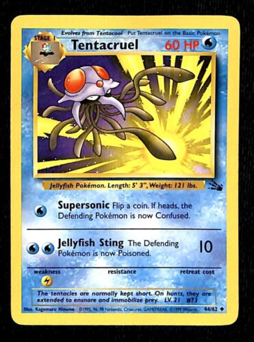 Tentacruel Fossil VG, 44/62 Pokemon Card