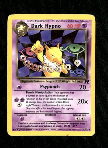 Dark Hypno Team Rocket VG, 26/82 Pokemon Card.